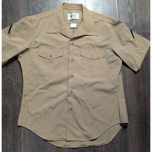 Defense Logistics Agency Valor Collection size 17 SS USMC Women's Shirt Khaki